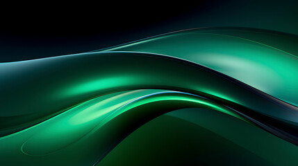 Poster - Digital technology green geometric curve abstract poster web page PPT background