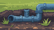 Clog in the pipe icon. Cartoon illustration of clog