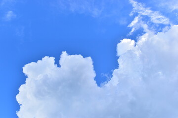 Wall Mural - big cloud in clear blue sky background