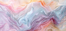  Fluid Waves Of Pastel Lines, A Serene And Playful Abstract Motion.