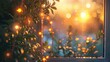 Soft and gentle bokeh lights of warmth and coziness