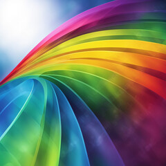 Wall Mural - Stylish rainbow background and texture. Abstract Rainbow Curved Lines Waves on Multi Colored Distorted Rainbow Lines