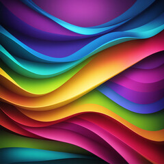 Wall Mural - Stylish rainbow background and texture. Abstract Rainbow Curved Lines Waves on Multi Colored Distorted Rainbow Lines