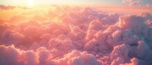 Sunrise Clouds, Close Up, Soft Pink And Orange Hues, Tranquil, High Detail