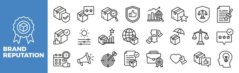 Wall Mural - Brand Reputation Icon Set