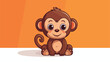 Creative design of peace monkey 2d flat cartoon vac