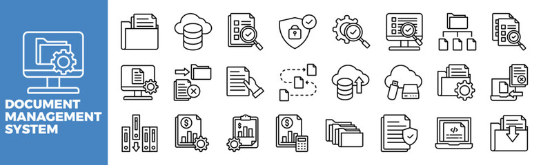 Canvas Print - Document Management System Icon Set