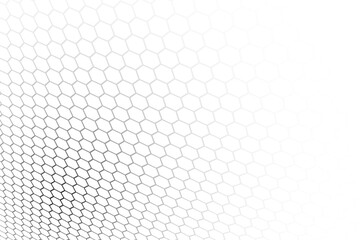 Wall Mural - Abstract background consisting of hexagonal shapes with vanishing effect and transparency. Dimension distortion. Background with transparency effect. Abstract disappearing background.