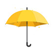 Yellow Umbrella With Black Handle  isolated on a transparent background, clipart, graphic resource