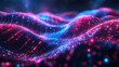 Flowing abstract neon particle waves, conveying a sense of digital art and energy, ai generated
