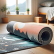 yoga mat in the room on the floor