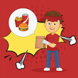 Fast Food Delivery Man Clipart Images