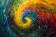 Swirling vortexes of color spiral outward, drawing the viewer into a hypnotic journey through a realm of abstract wonder.