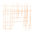 直線で描いたかすれたオレンジ色の網のイラスト