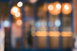 Abstract bokeh light background. Blurred light of coffee shop and restaurant at night