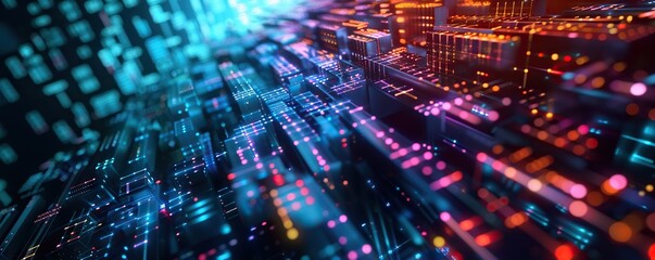 Poster - digital background for tech, ai, data, audio, graphics, and more