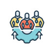 Color illustration icon for team building