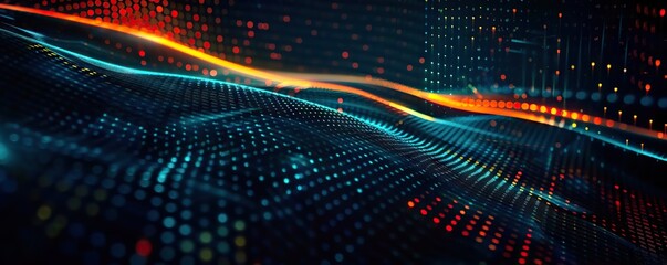Poster - Digital background for tech, AI, data, audio, graphics, and more