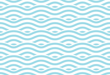 Seamless pattern with light blue waves