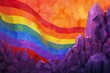 Rainbow rainbow flag on abstract background