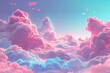 Fantasy cloudscape with pink and blue sky