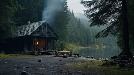 Wall Mural - house on the lake.