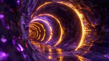 Aufkleber - a abstract neon tunnel with smoke