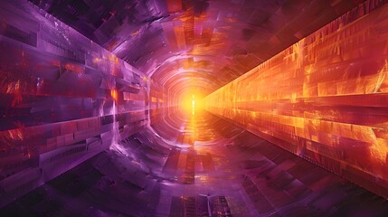 Aufkleber - a abstract neon tunnel with smoke