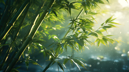 Wall Mural - bamboo forest in the morning.