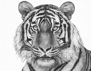 Wall Mural - Close-up of the face of a large Bengal tiger