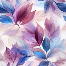 Seamless Abstract Purple Leaves Pattern Background