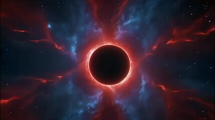 Wall Mural - Mystical Cosmic motion a Black Hole Surrounded by Radiant Nebula