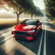 The Velocity Vortex: A Red Sports Car’s High-Speed Spin on the Asphalt