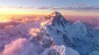 Everest in the Majestic Dawn A Colorful Sunrise Sky Above the Himalayas Mountain Range Generative ai