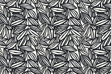 Poster - Toile pattern tapestry. Linocut print. Monochrome botanical pattern background. Created with Generative AI technology.