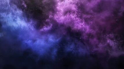 Wall Mural - A moody, atmospheric dust cloud in deep shades of purple, blue, and black. The dust forms a dense, swirling pattern, creating a sense of depth and mystery. 
