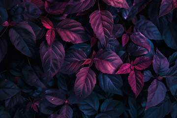 Poster - Background with red leaves. Floral background. Created with Generative AI technology.