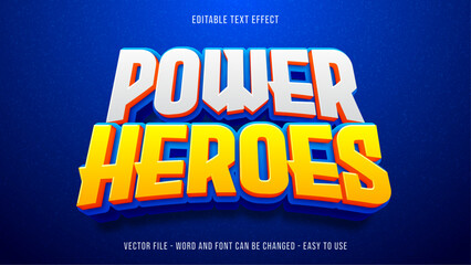 Wall Mural - Heroes editable text effect, bold text style	
