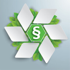Wall Mural - rhombus hexagon eco infographic green leaves paragraph