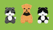 Doll Dog Shepherd Collie Airedale Terrier Farm Animal Cute Cartoon Vector Illustration