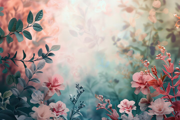 Poster - Floral background. Created with Generative AI technology.