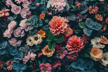 Poster - Floral background. Created with Generative AI technology.