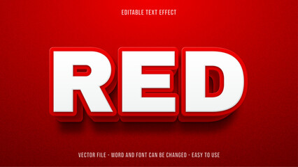 Poster - Red editable text effect, bold text style	