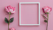 Mother's Day 2024 background frame with roses and copy space