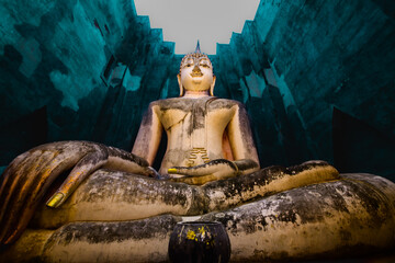 Wall Mural - Ancient Sukhothai style Buddha statue at Wat Sri Chum