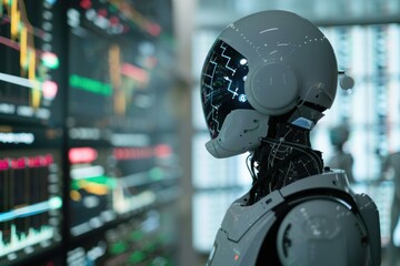 Leinwandbilder -  Artificial intelligence (AI) is analyzing the stock market 