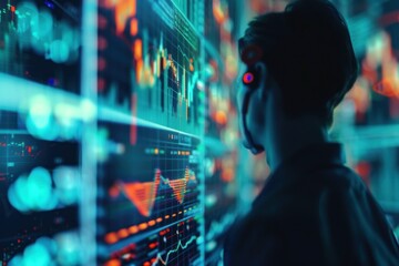 Leinwandbilder -  Artificial intelligence (AI) is analyzing the stock market 