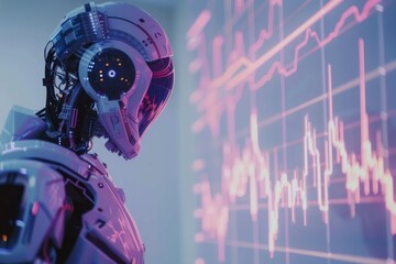Leinwandbilder -  Artificial intelligence (AI) is analyzing the stock market 