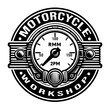 illustration logo design  a motorcycle workshop