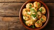 Top view of Mouth Watering Puri Chaat is an Indian snack food which is especially popular in the state of Maharashtra.